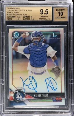 2018 Bowman Keibert Ruiz Chrome Prospect Auto Refractor #CPAKR /499 BGS 9.5/10 - Image 1 of 2