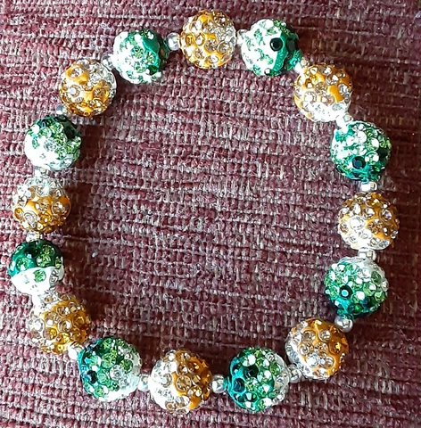 Green Bay Packers-*Bling*- Crystal-Rhinestone-Green/Gold/White-Bracelet Cover
