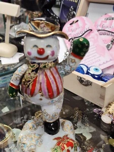 6" alte chinesische Cloisonne Emaille Schneemann Statue - Bild 1 von 4