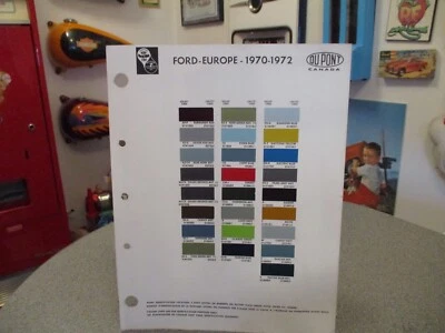 PAINT COLOUR REFERENCE 1970/72 FORD EUROPE AUTOMOTIVE  PAINT CHIPS - Image 1 of 2