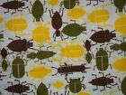 Handcrafted flannel  crib/toddler sheet , BUGS/Yellow,green,brown/REDUCED