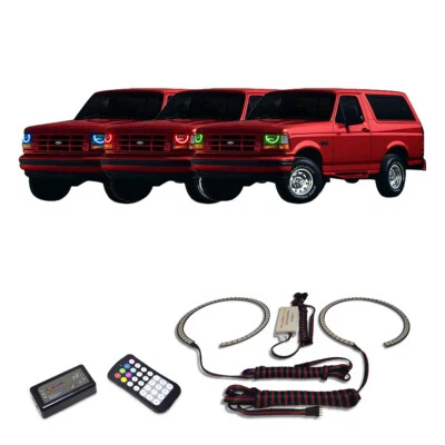 RGB Multi Color Angel Eye Headlight Halo kit for Ford Bronco 92-96 - Image 1 of 4