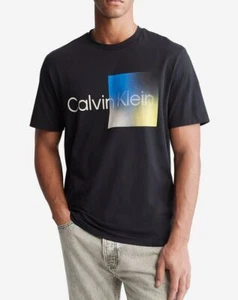 Calvin Klein Men's Multi Gradient Box Logo Short Sleeve T-Shirt, Large - Picture 1 of 1