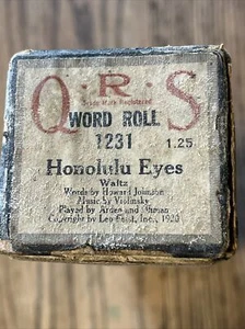 QRS Player Piano Word Roll 1231 Honolulu Eyes Waltz - Picture 1 of 2