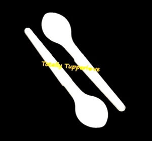 Juego de 2 cucharas colgantes Tupperware cubiertos 5,5" par blanco reutilizable NUEVO - Imagen 1 de 1