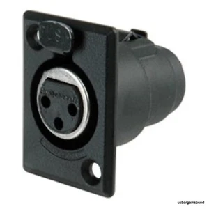 New Switchcraft D3FB Black XLR Female 3 Pin Mic Panel Connector Solder Terminals - Picture 1 of 1