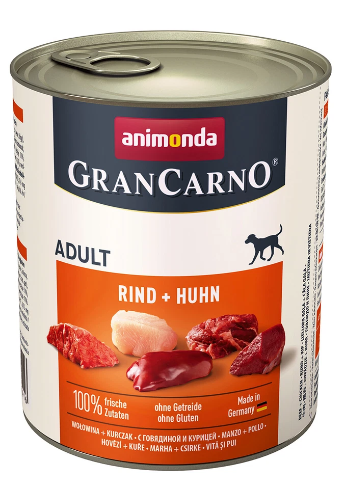 animonda GranCarno Adult Rind + Huhn 6x 800 g Hundefutter Nassfutter - Bild 1 von 1