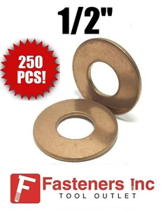 (Qty 250) 1/2" Silicon Bronze Flat Washer Standard - Picture 1 of 2