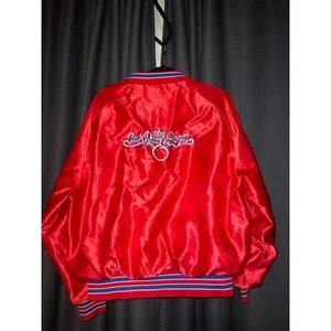 Vintage Oak Ridge Jungen Bomberjacke rot Satin Größe Large  - Bild 1 von 6