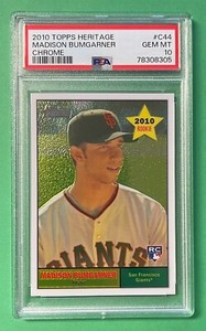 2010 TOPPS HERITAGE MADISON BUMGARNER CHROME ROOKIE RC 694/1961 PSA 10 GEM MINT