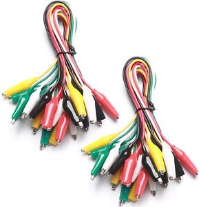 WGGE WG-026 20 Pieces and 5 Colors Test Lead Set & Alligator Clips,20.5 inches