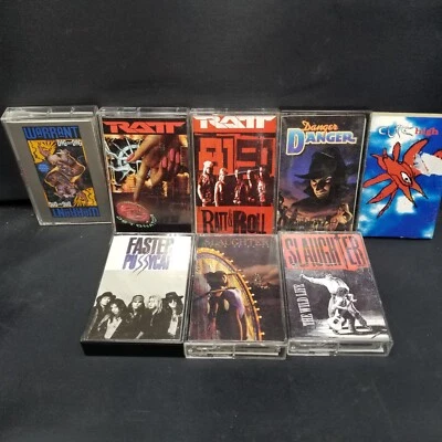 Classics 80 Rock Hair Band Cassette Tapes Ratt Danger Danger, Slaughter Warrant Foto 1 de 4