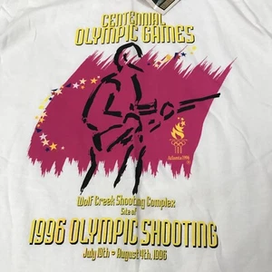 Vintage 1996 Atlanta Olympics Collection Shooting T-Shirt USA Made Hanes XL NOS Rare - Bild 1 von 7