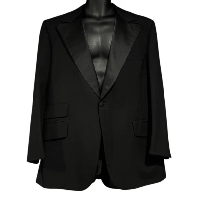 Chaqueta de esmoquin Sir Formal Lord West negra con solapa de pico para hombre 43R Foto 1 de 4