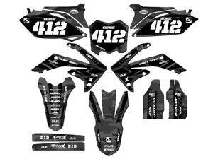2009-2012 CRF 450 R APACHE Grey Senge Graphics Kit Compatible with Honda - Foto 1 di 10