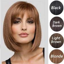 Parrucca a Caschetto Donna Di Media Marrone/Biondo/Nero Parrucche Dritte New