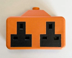 13 Amp Orange 2 Gang Socket 13A Heavy Duty - Picture 1 of 4