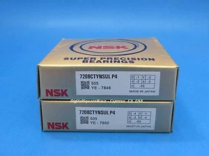 NSK 7208CTYNSULP4 Abec-7 Super Precision Spindle Bearings. Matched Set of Two - Picture 1 of 4