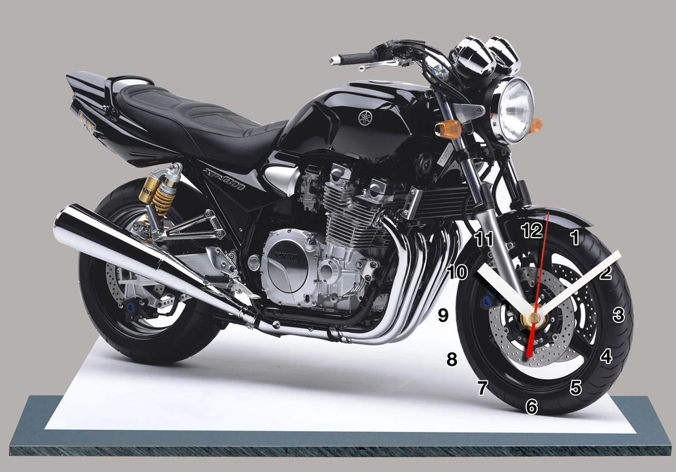 AUTO-HORLOGE MOTO, YAMAHA 1300 XJR NOIR, EN HORLOGE MINIATURE-16