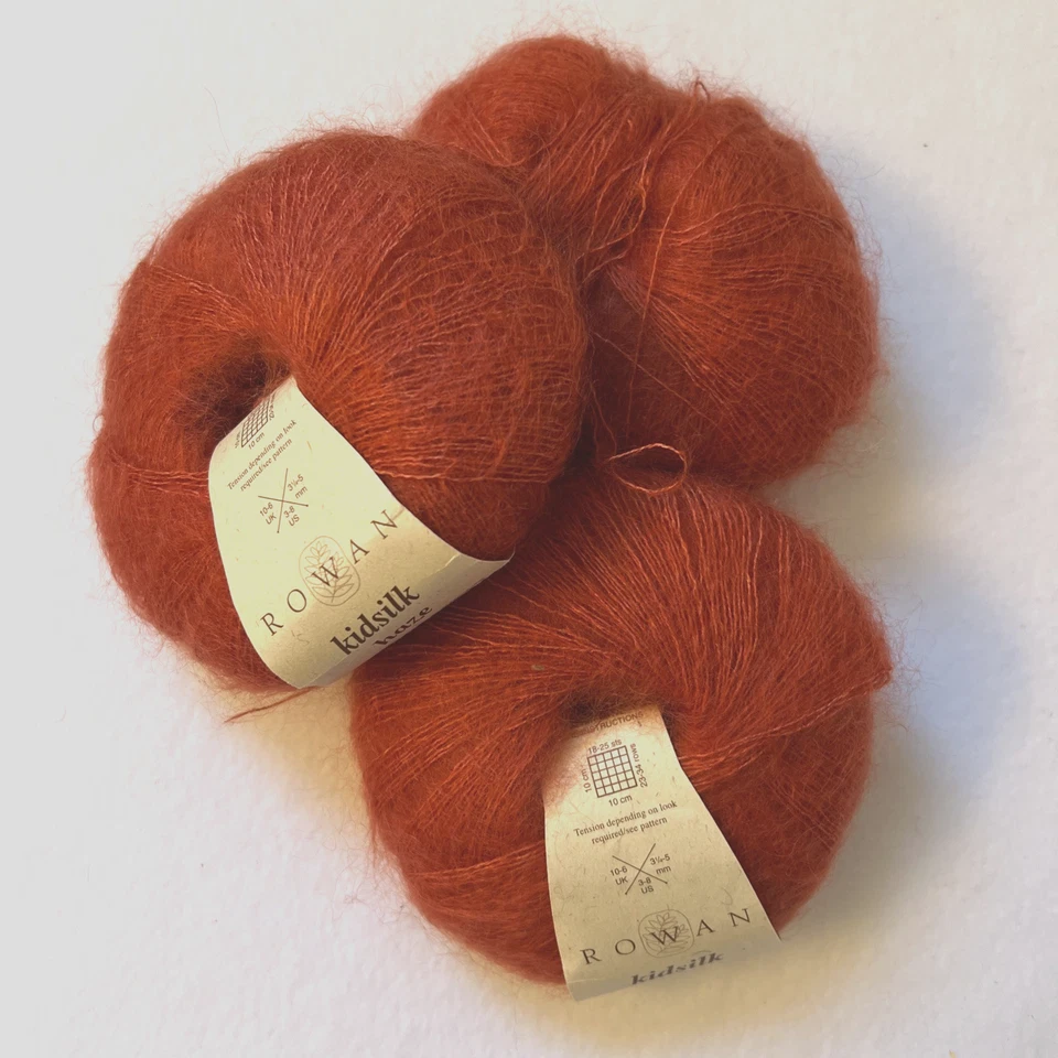3 Bolas Rowan Kidsilk Haze Hilo 596 Mermelada Super Kid Mohair y Seda Encaje Foto 1 de 4