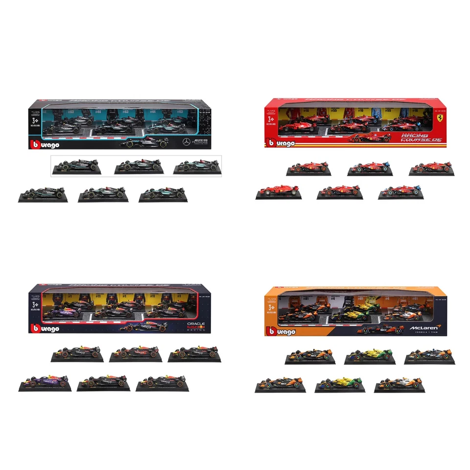 Burago 1:43 Highly Detailed Formula One Cars Red Bull, Ferrari, Mercedes,Mclaren - Image 1 of 1