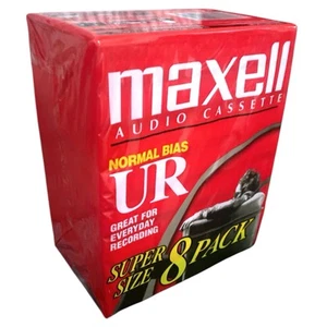 NUEVO PAQUETE DE 8 cintas de casete de audio Maxell UR 60 min. Sesgo Normal Nuevo Precintado UR - Imagen 1 de 3