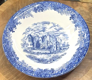 ROMANTIC ENGLAND HARVINGTON HALL Bowl 12" Blue Wedgwood England - Picture 1 of 7