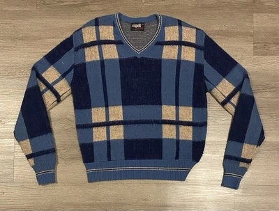 Suéter Acrílico A Cuadros Difuso Estilo Mohair Campus Años 60 70 De Colección Cobain Grunge Mediano Foto 1 de 4