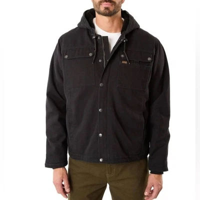 Smith's Workwear Sherpa Lined  Black Duck Canvas Hooded Work Jacket size XXL NWT - Image 1 of 4