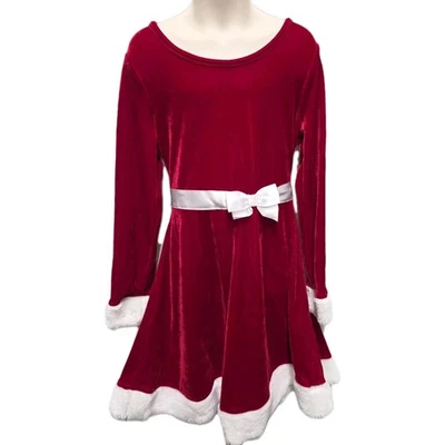 Vestido de Fiesta Navidad "Rosa y Violeta" Talla 8 Terciopelo Papá Noel  Foto 1 de 4