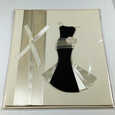 Elegant Dress Gown All Occasion Greeting Card  Wedding Prom Birthday Formal  - Image 1 of 4