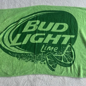 Bud Light Lime Green Vintage Beach Towel By Towel Specialties 100% Cotton Promo - Picture 1 of 13