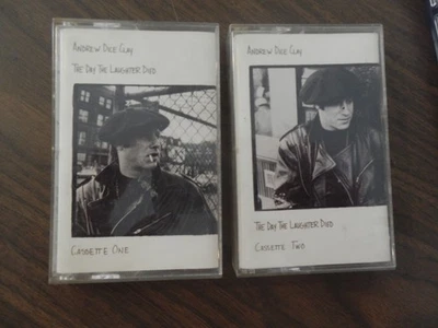 ANDREW DICE CLAY THE DAY THE LAUGHTER DIED 2 COMEDY ADULT CASSETTE LOT 1990 VTG. Foto 1 de 2