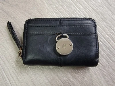 Cartera monedero vintage Mulberry Somerset de cuero negra logotipo pequeño Foto 1 de 4