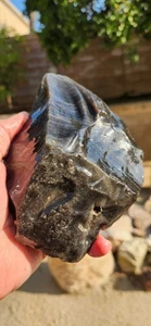 Silver Sheen Obsidian Rough Rock 6"X4"X3" 2.2 Pounds See Video - Picture 1 of 13