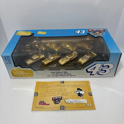 Racing Champions 24K Gold Richard Petty Transporter Set w/ 4 Cars COA #43 NASCAR - Image 1 of 4