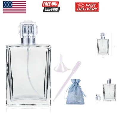 Frascos de spray de vidro 100 ml 3,4 oz para óleos essenciais, perfumes, mis vazios e claros... - Imagem 1 de 4