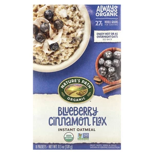 Organic Instant Oatmeal, Blueberry Cinnamon Flax, 8 Packets, 11.3 oz (320 g) - Picture 1 of 2