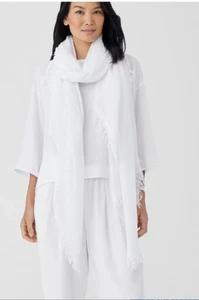 Eileen Fisher gewaschene Seide Fallschirm Schal Größe 77x41" Neu mit Etikett Neu in Verpackung $ 158 - Bild 1 von 7