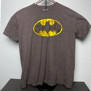 Batman Signal Logo T-Shirt 2XL Gray DC Comics Superhero Graphic Tee Grade A - Picture 1 of 5