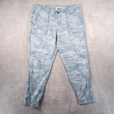 Sonoma Life Style Jogger Pants Womens 12 Gray Camo Cotton Tapered Leg Ankle Zip - Image 1 of 4