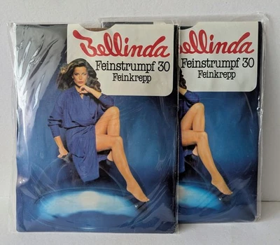 2 Paar Bellinda Strapsstrümpfe große Gr. 10,5-11 Vintage für Strumpfhalter - Bild 1 von 4