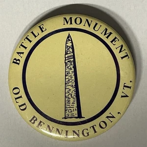 Vintage Bennington Vermont Battle Monument Pin Button Revolutionary War - Picture 1 of 4