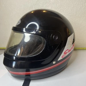 Vintage Snowmobile Helmet Bell Sno Rider Size Large Black Vented with Visor - Bild 1 von 15