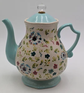 The Pioneer Woman Stoneware Teapot Kari Pattern Mint Green 2.7 Quart 117828.01 - Picture 1 of 7