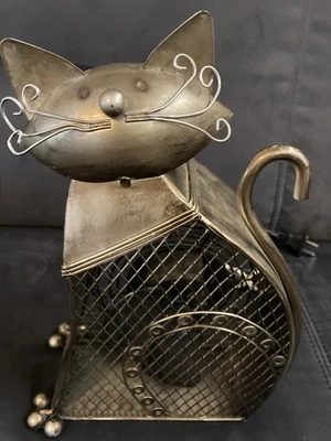 Deco Breeze Cat Fan Metal Sculpture 11" Tall Electric Industrial DBF 0257 Works - Image 1 of 4