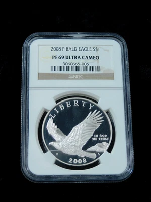 2008-P $1 Proof Bald Eagle Commemorative Silver Dollar - NGC PR69 Ultra Cameo - Image 1 of 4