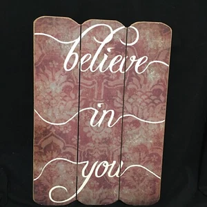 Pier 1 Wall Art Sign Inspirational Quote Wall Hanging Pier 1 “Believe in You” - Picture 1 of 6