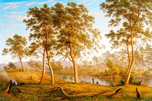 Natives on the Ouse River Van Diemens Land by John Glover A1 Quality Art Print - Imagen 1 de 1