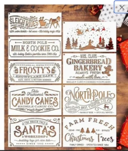 Stencils christmas sign making SET of 9 FAST Free Shipping #5894 - Picture 1 of 2